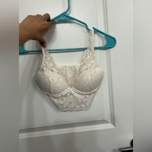 Victoria's Secret Cream Lace Longline Bra
